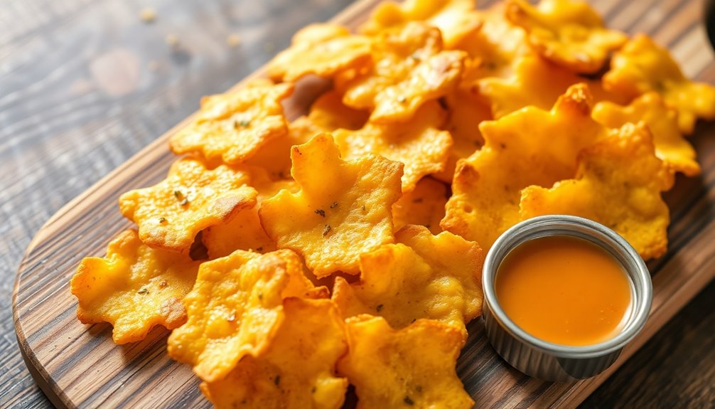 baked cheddar cheese crisps