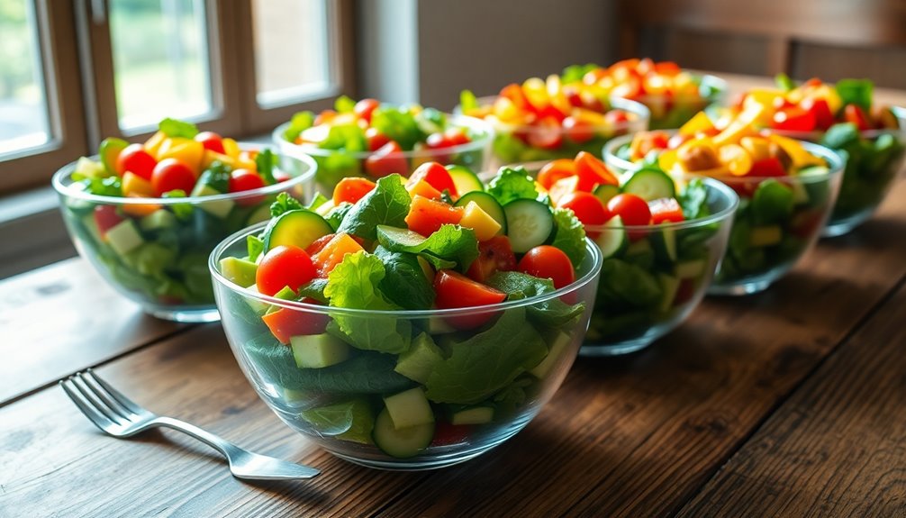 convenient individual salad servings