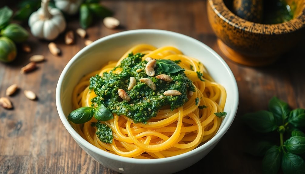 cooking fresh basil sauce