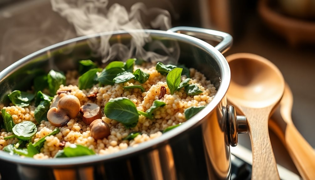 cooking quinoa for dinner