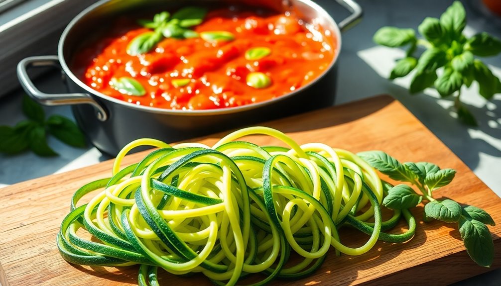 cooking tomato basil sauce