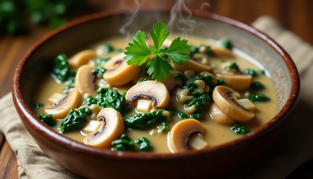 Mushroom & Spinach Stroganoff