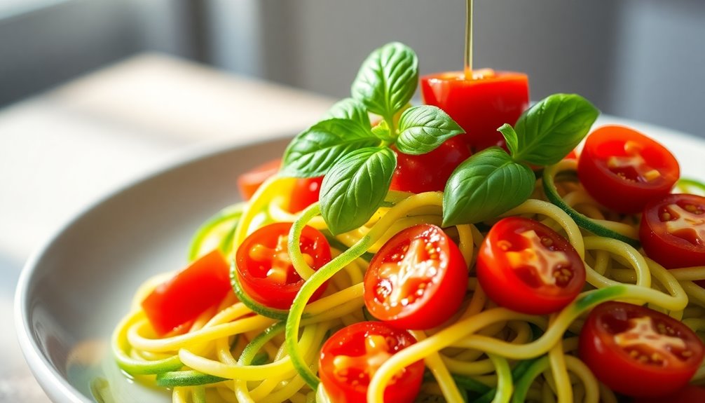 Tomato Basil Zucchini Noodles