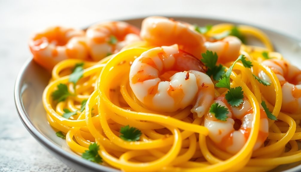 Spaghetti Squash With Garlic Shrimp