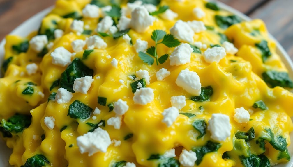 Spinach and Feta Scrambled Eggs