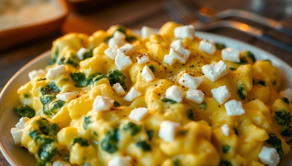 Spinach and Feta Scrambled Eggs