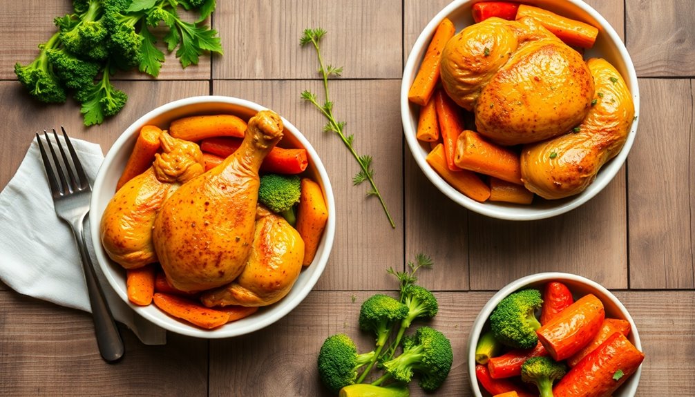 Roast Chicken and Veggie Bowls