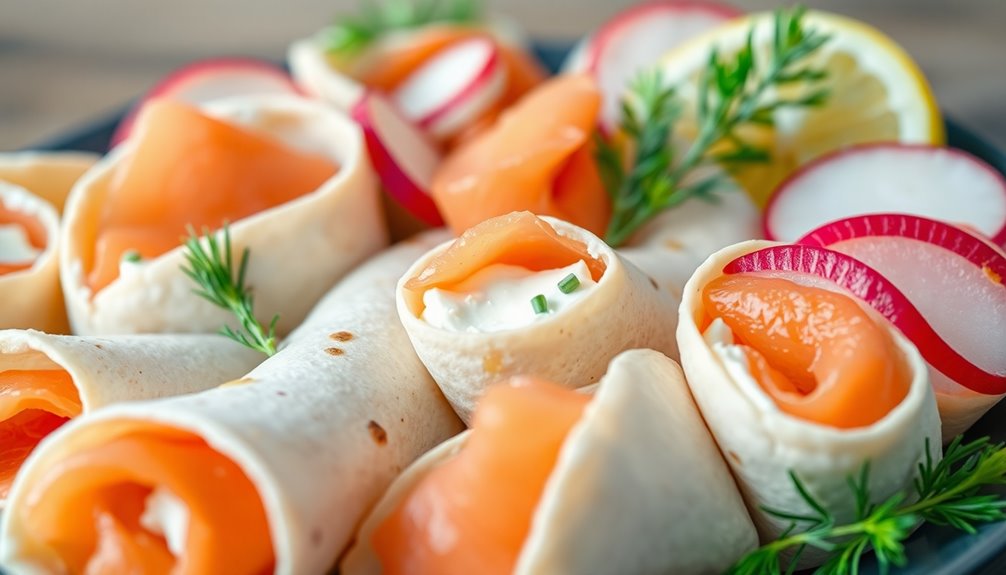 Smoked Salmon and Cream Cheese Wraps