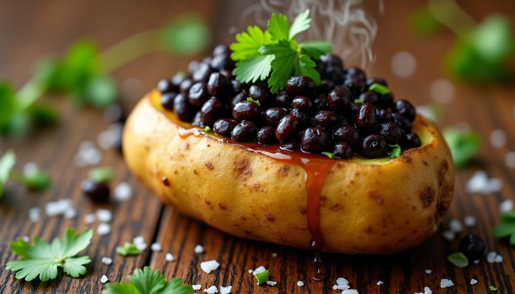 Baked Potatoes With Black Beans