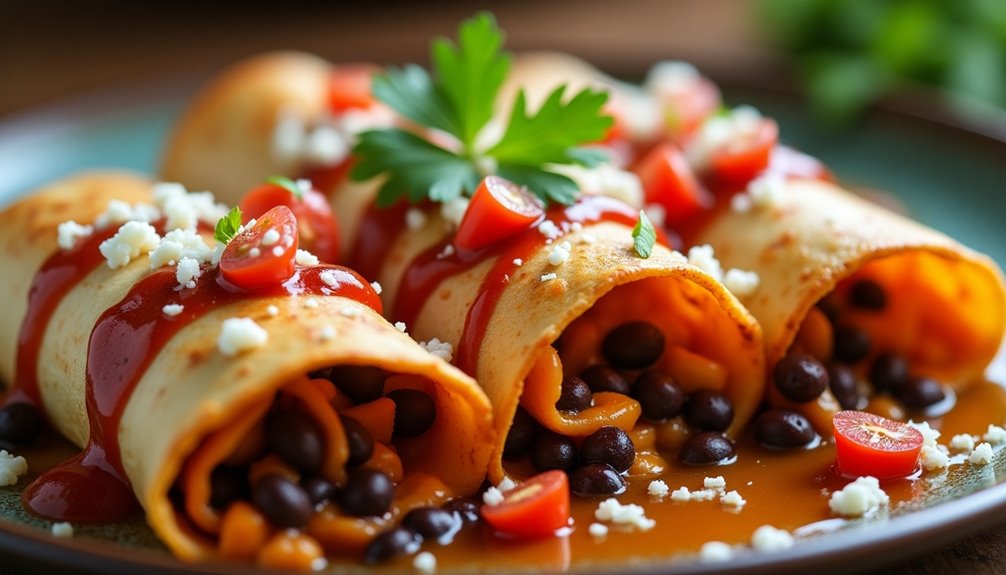 Sweet Potato & Black Bean Enchiladas