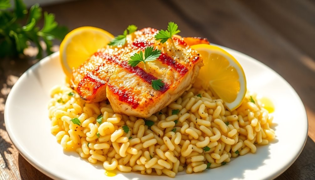 Lemon Herb Orzo With Chicken