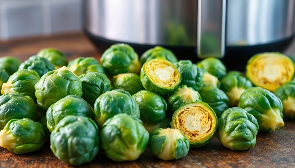 fresh brussels sprouts selection