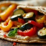 Roasted Veggie and Hummus Wrap