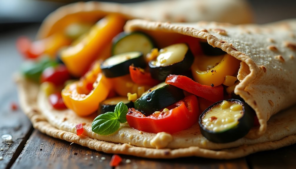 Roasted Veggie and Hummus Wrap