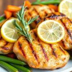 Grilled Lemon Herb Chicken With Steamed Veggies