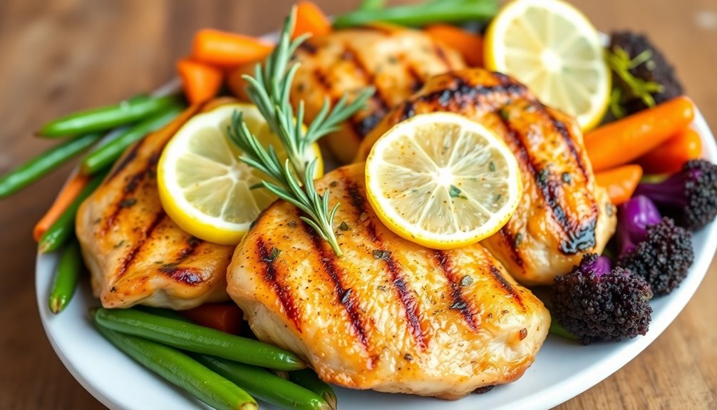 Grilled Lemon Herb Chicken With Steamed Veggies