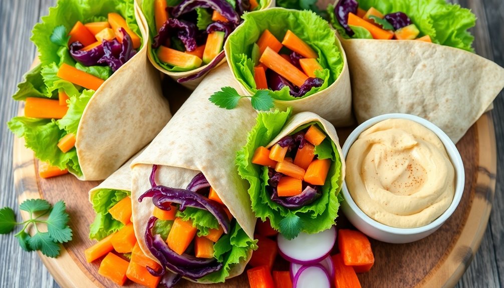 Veggie and Hummus Wraps