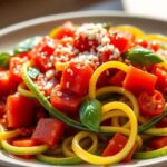 Zucchini Noodles With Tomato Basil Sauce