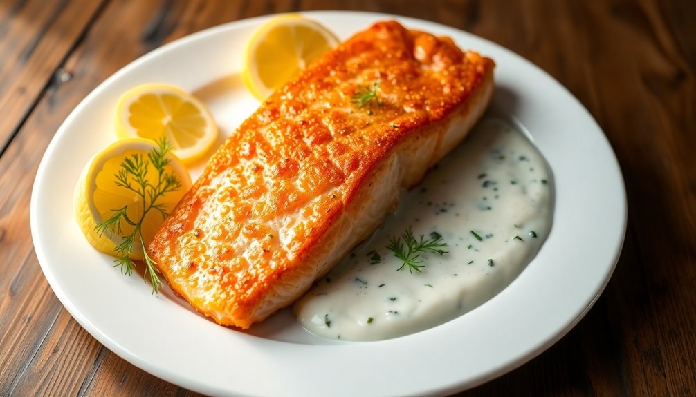 Air-Fried Salmon With Dill Sauce