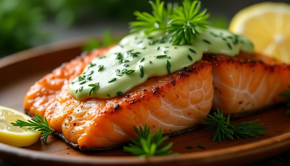 Air-Fried Salmon With Dill Sauce