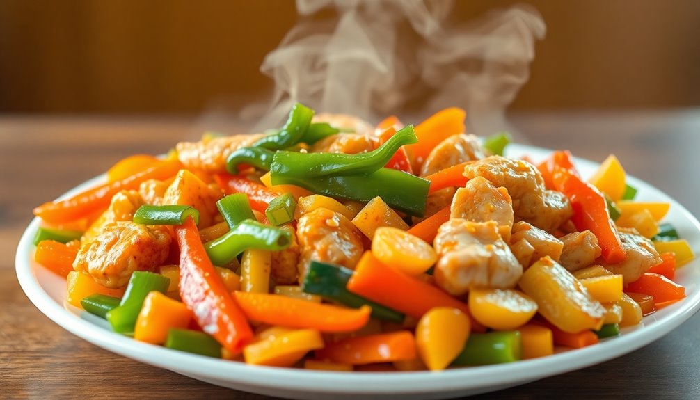 Stir-Fried Veggies With Chicken