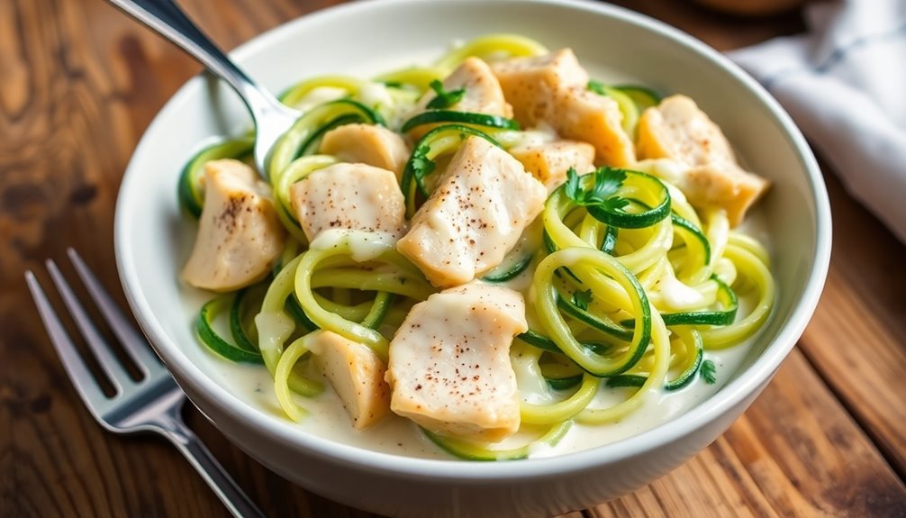 Zucchini Noodle Chicken Alfredo