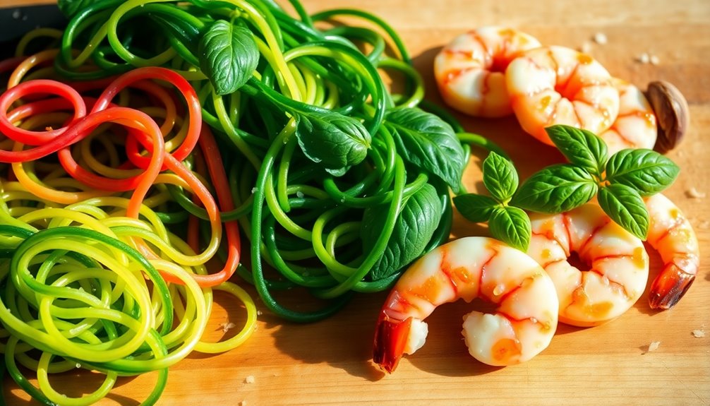 making zucchini noodles dish