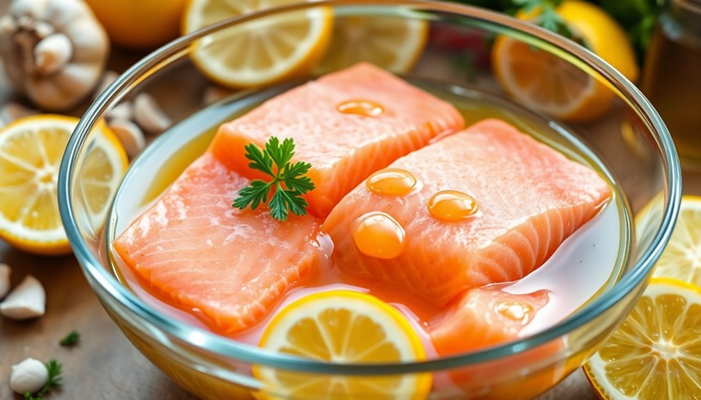 preparing salmon for cooking