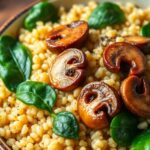 One-Pot Quinoa With Spinach and Mushrooms