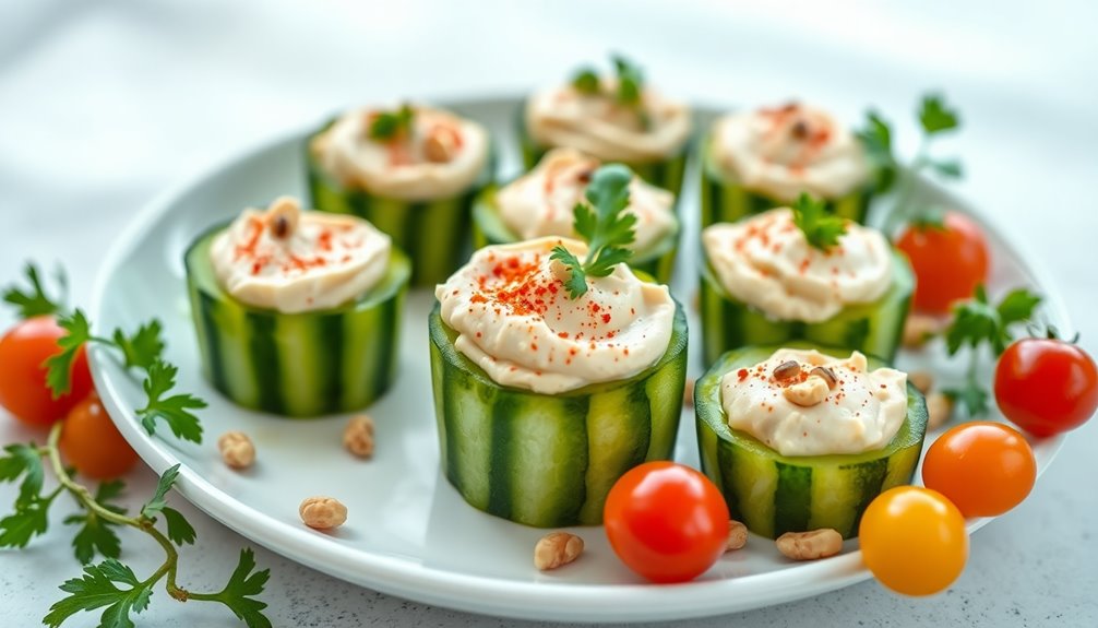 refreshing appetizer with hummus