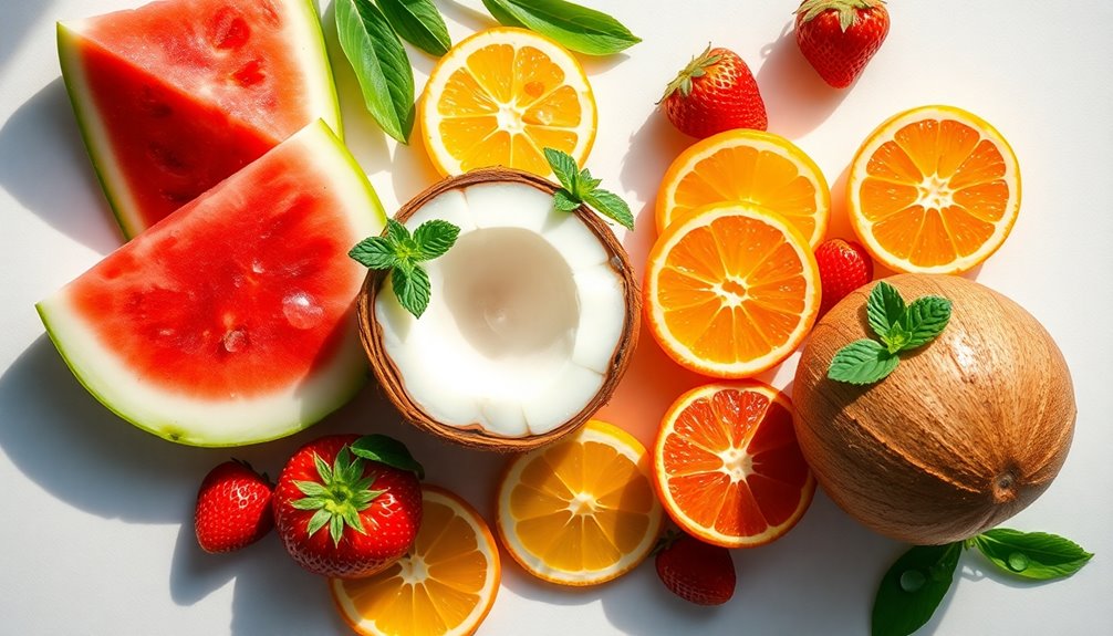 refreshing fruits with water