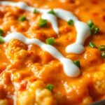 Buffalo Chicken Cauliflower Casserole