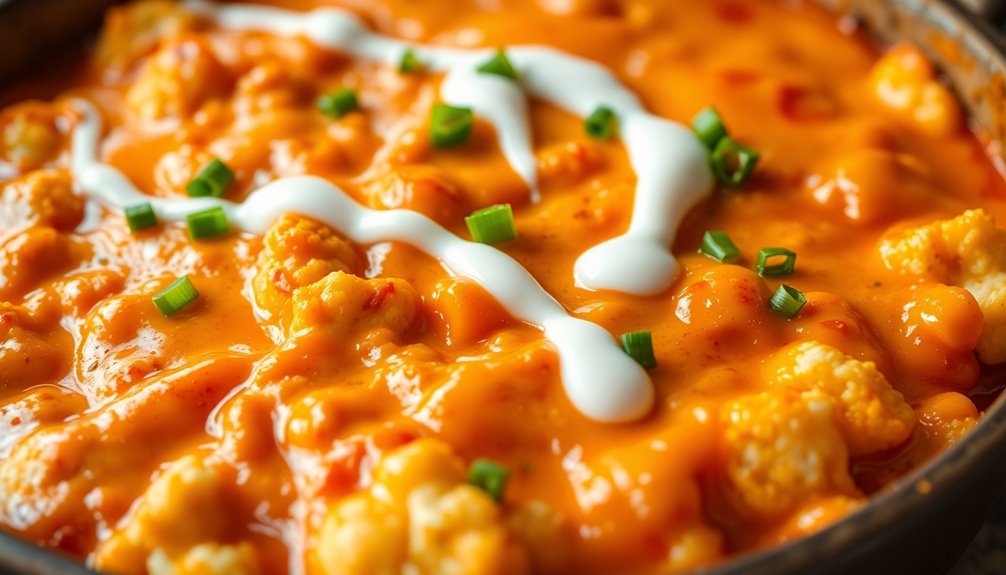 Buffalo Chicken Cauliflower Casserole