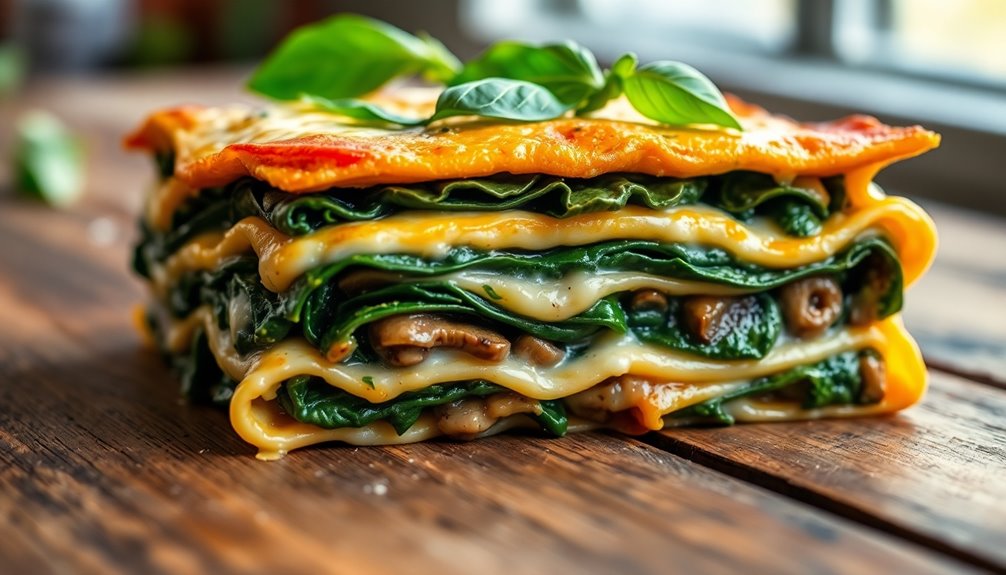 Spinach and Mushroom Lasagna