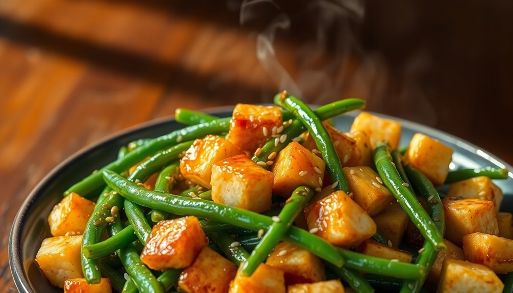 Tofu and Green Bean Stir-Fry