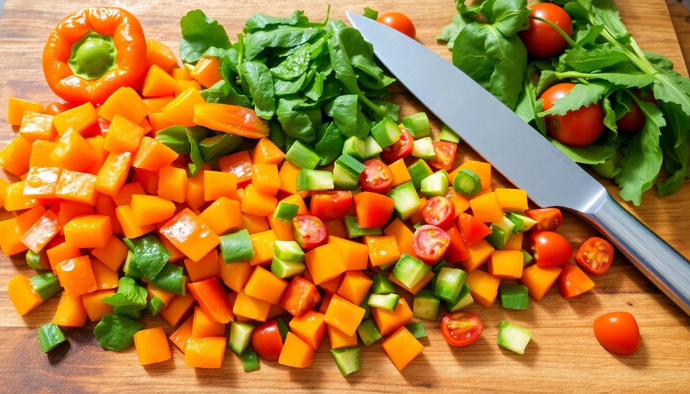 washing chopping and seasoning