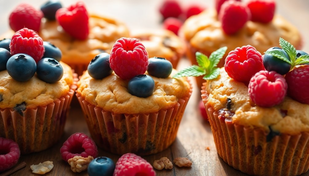 delicious muffins with fruit