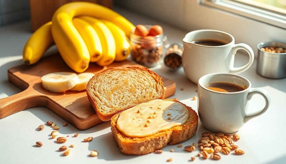 healthy breakfast with toast