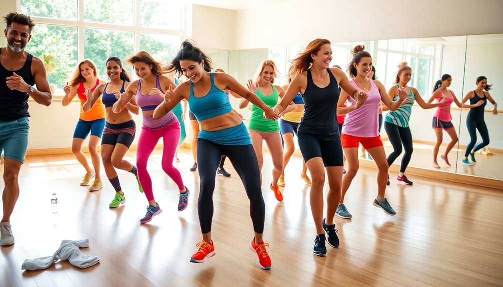 joyful movements in unison