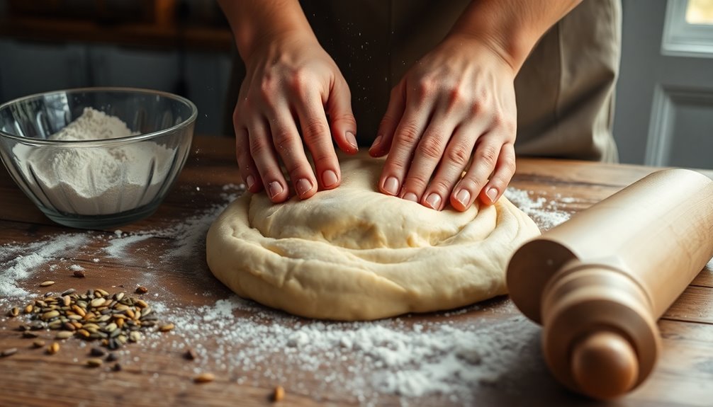 kneading rising shaping bread