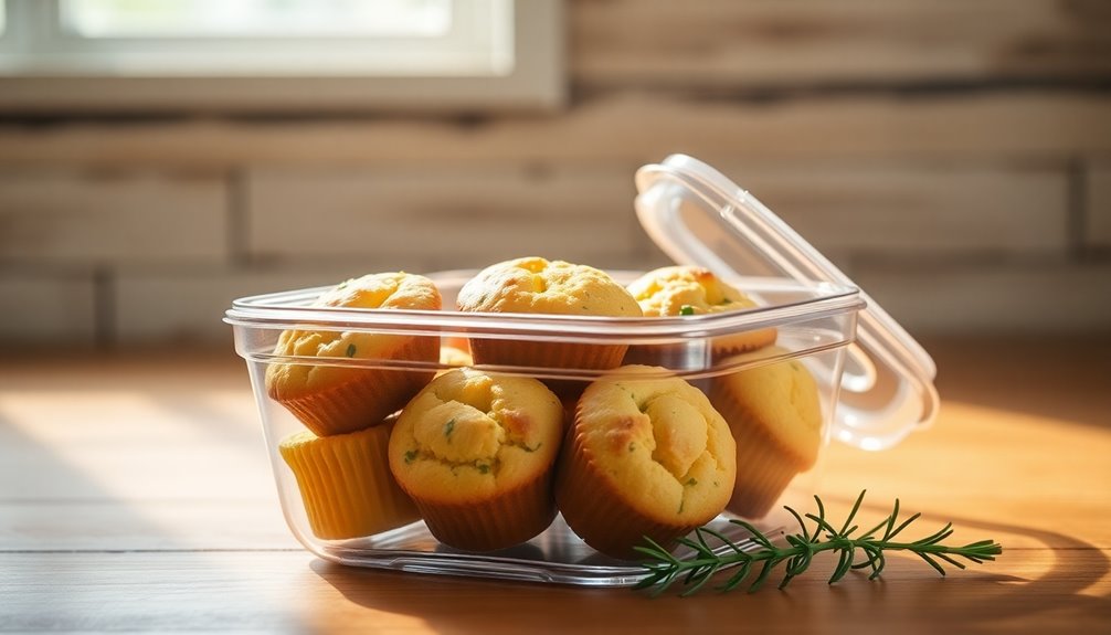 preserving muffins in containers