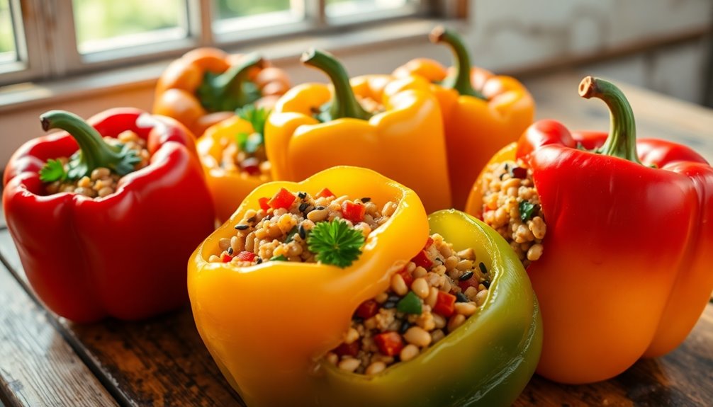 savory lentils in peppers