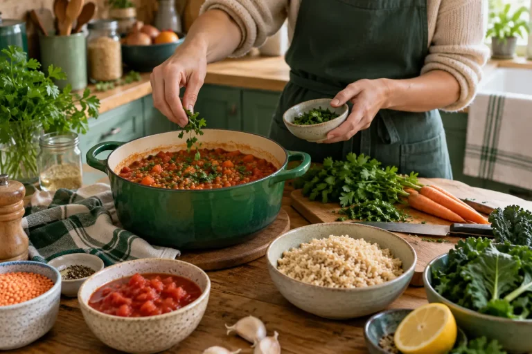 Ingredients arranged for everyday meal planning
